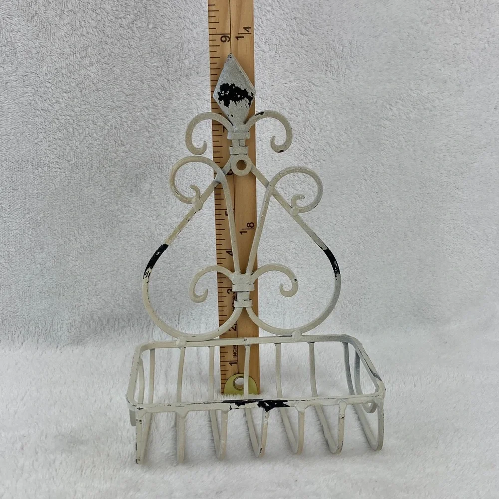 Shabby Chic Vintage-Style Metal Wall Soap Holder 8.5” x 5.5”